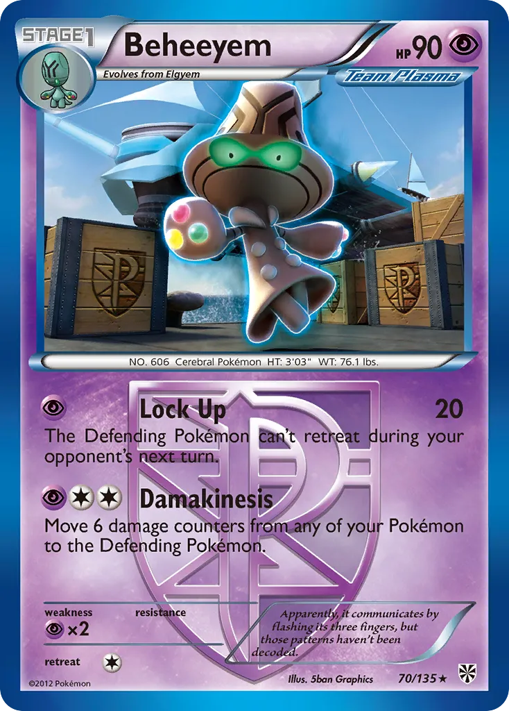 2013 Plasma Storm Beheeyem Rare #070/135 Rare card image