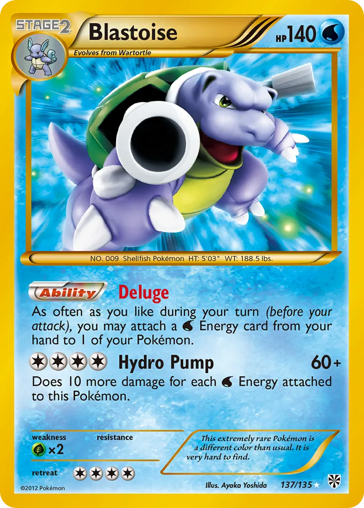 2013 Plasma Storm Blastoise Rare Secret #137/135 Rare Secret card image