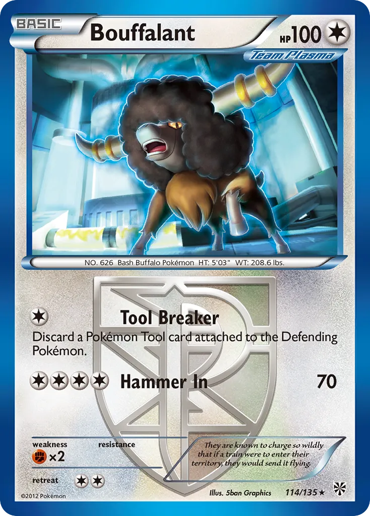 2013 Plasma Storm Bouffalant Rare #114/135 Rare card image