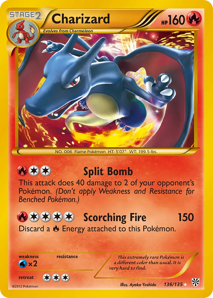 2013 Plasma Storm Charizard Rare Secret #136/135 Rare Secret card image
