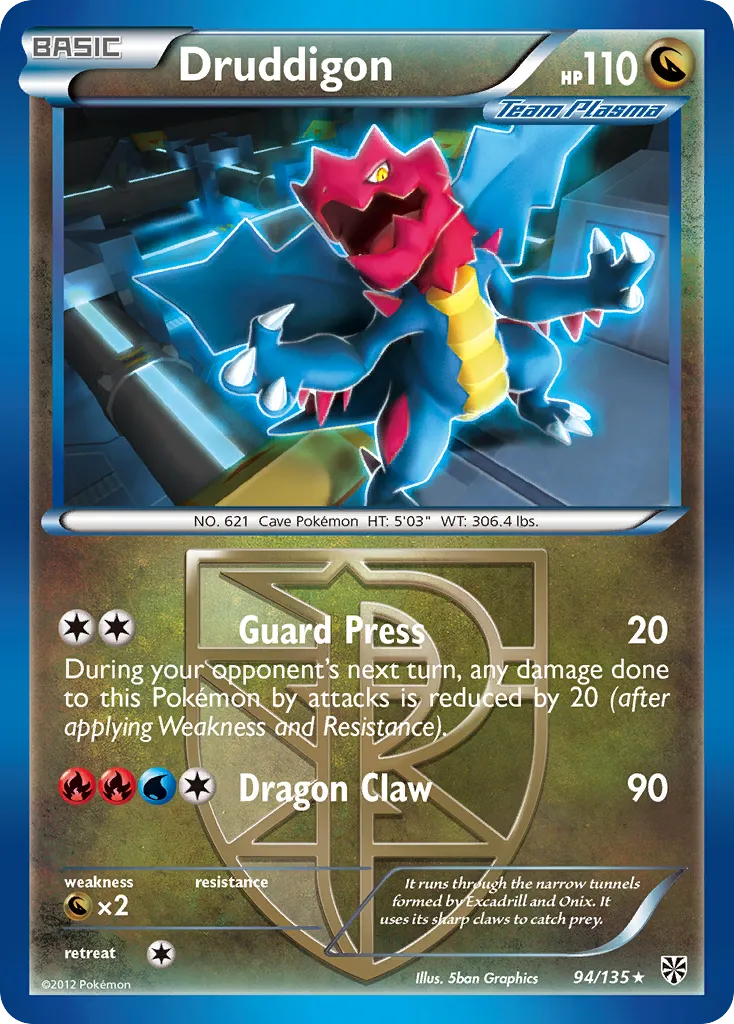 2013 Plasma Storm Druddigon Rare #094/135 Rare card image