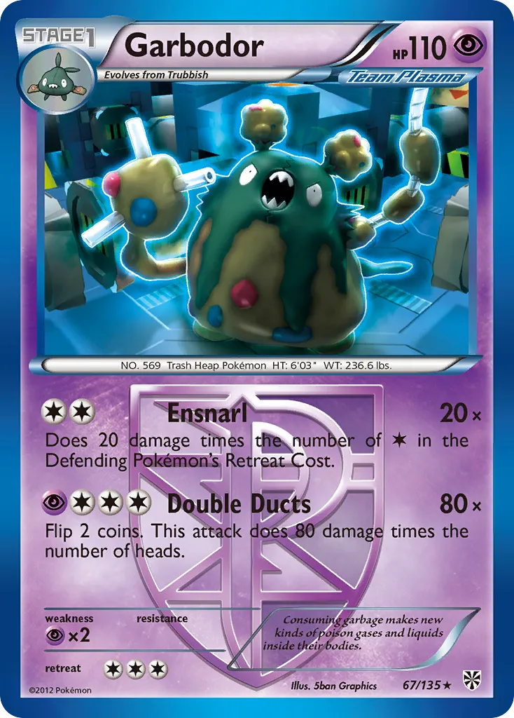 2013 Plasma Storm Garbodor #067/135 Rare card image