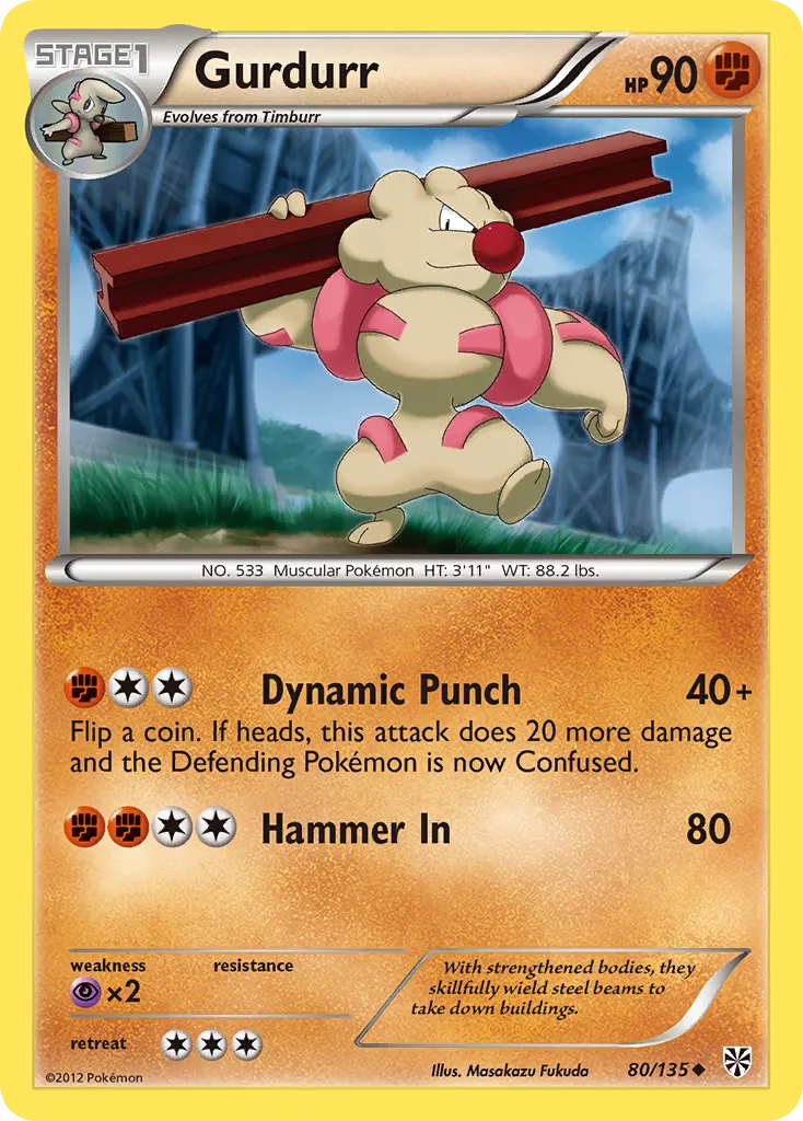 2013 Plasma Storm Gurdurr Uncommon #080/135 Uncommon card image
