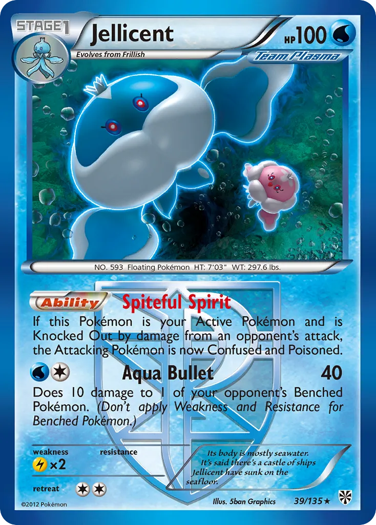 2013 Plasma Storm Jellicent Rare #039/135 Rare card image