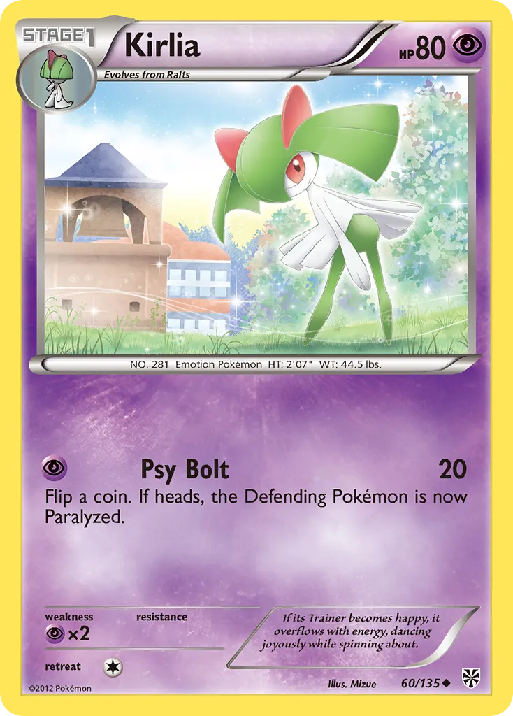 2013 Plasma Storm Kirlia Uncommon #060/135 Uncommon card image