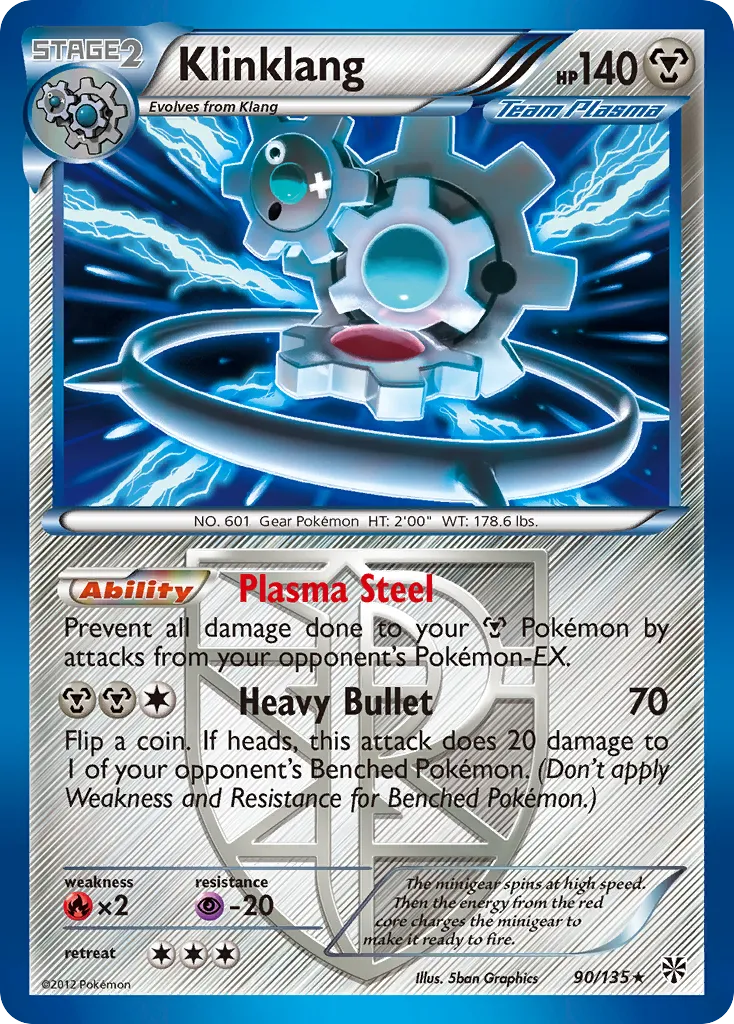 2013 Plasma Storm Klinklang #090/135 Rare Holo card image
