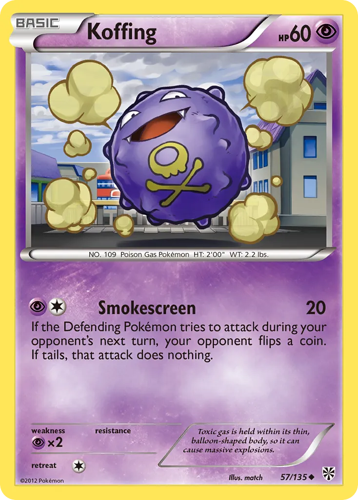 2013 Plasma Storm Koffing Common #056/135 Common card image