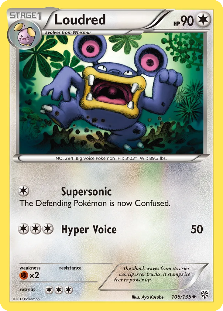2013 Plasma Storm Loudred Uncommon #106/135 Uncommon card image
