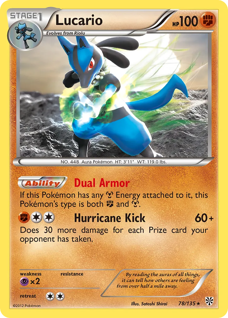 2013 Plasma Storm Lucario Uncommon #077/135 Uncommon card image