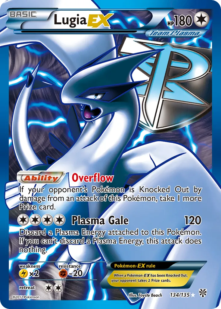 2013 Plasma Storm Lugia-EX #134/135 Rare Ultra card image