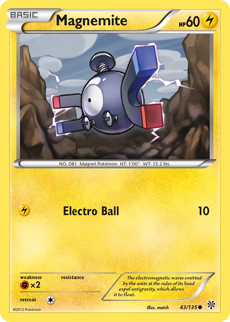 2013 Plasma Storm Magnemite Common #042/135 Common card image