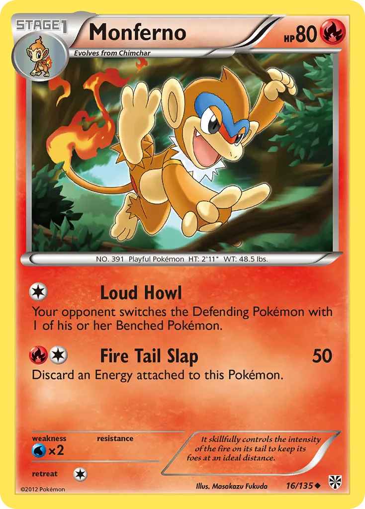 2013 Plasma Storm Monferno Uncommon #016/135 Uncommon card image