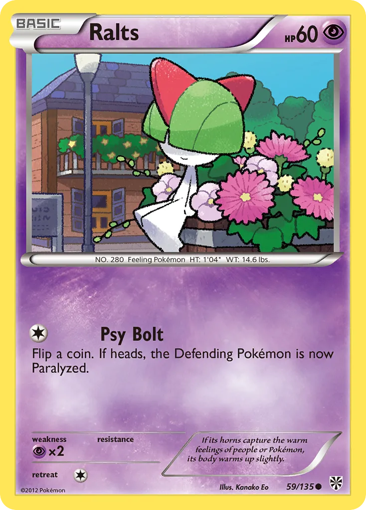 2013 Plasma Storm Ralts Common #059/135 Common card image