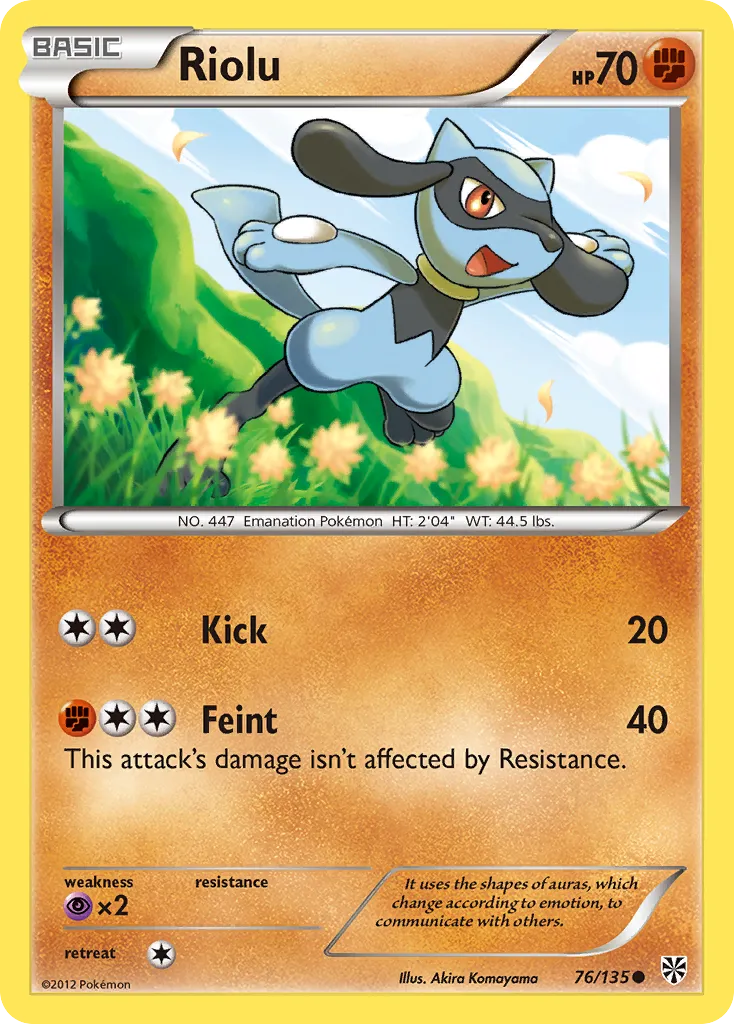 2013 Plasma Storm Riolu #076/135 Common card image
