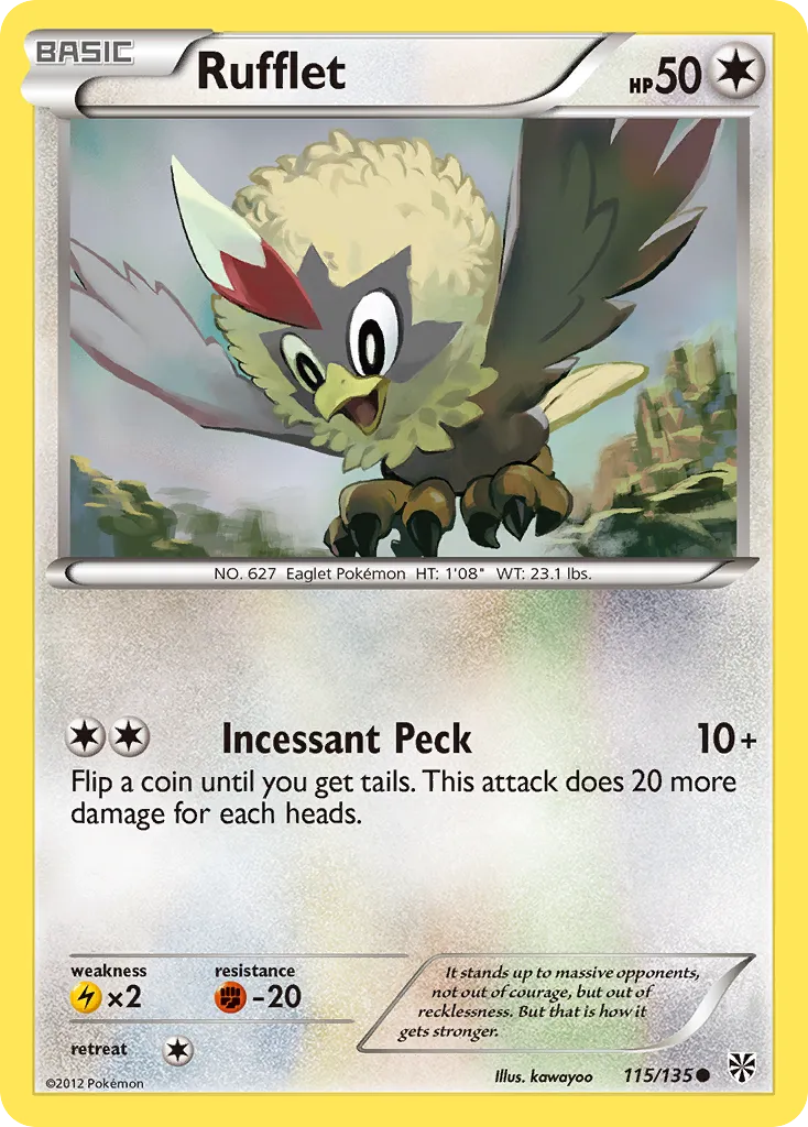 2013 Plasma Storm Rufflet Common #115/135 Common card image