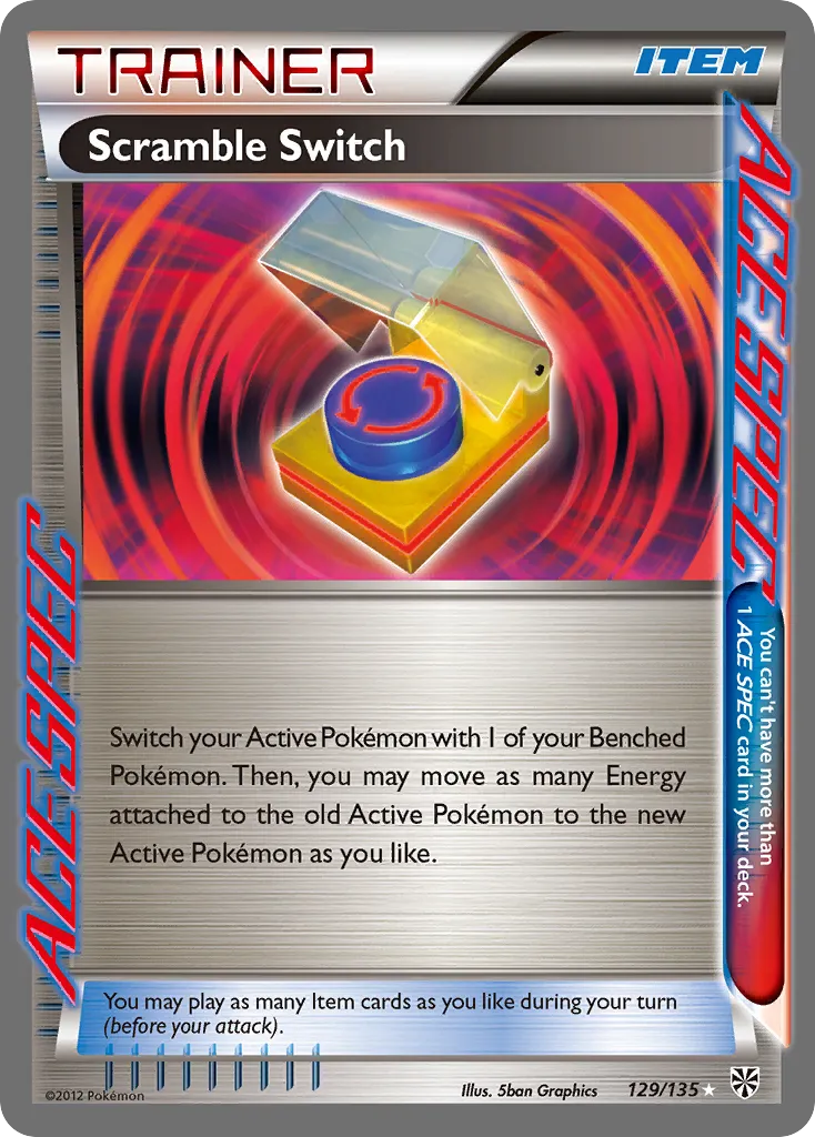 2013 Plasma Storm Scramble Switch Rare ACE #129/135 Rare ACE card image