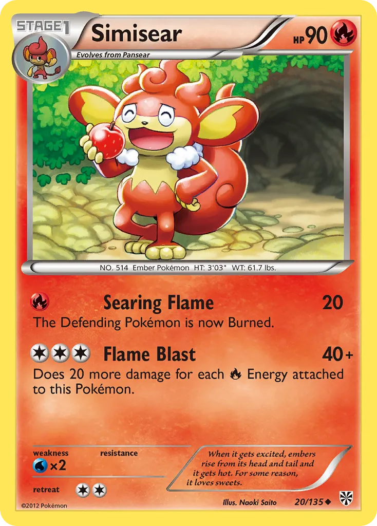 2013 Plasma Storm Simisear Uncommon #020/135 Uncommon card image