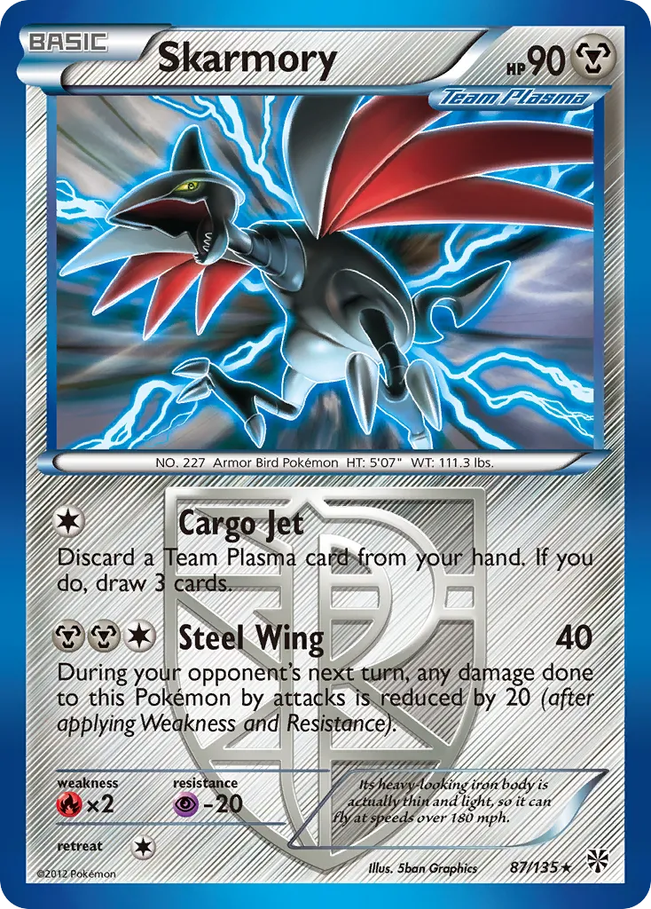 2013 Plasma Storm Skarmory Rare #087/135 Rare card image