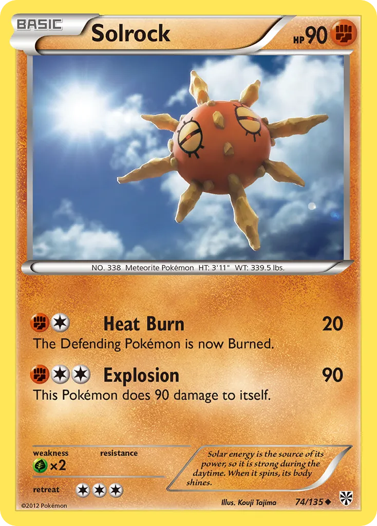 2013 Plasma Storm Solrock Uncommon #074/135 Uncommon card image