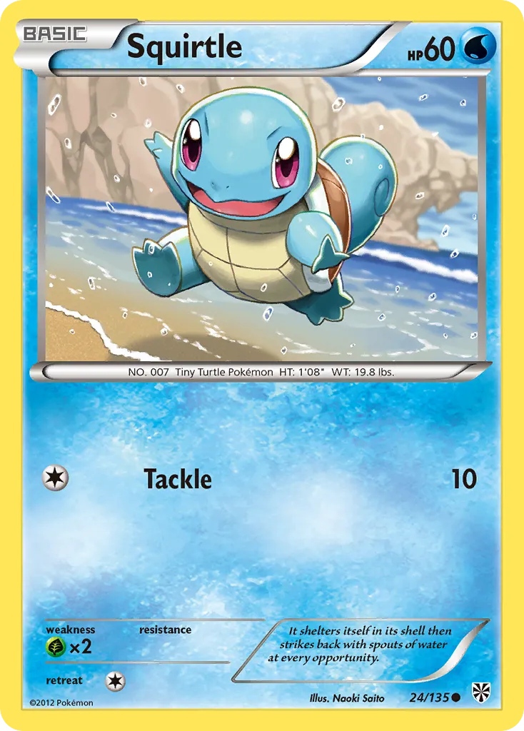 2013 Plasma Storm Squirtle Common #024/135 Common card image
