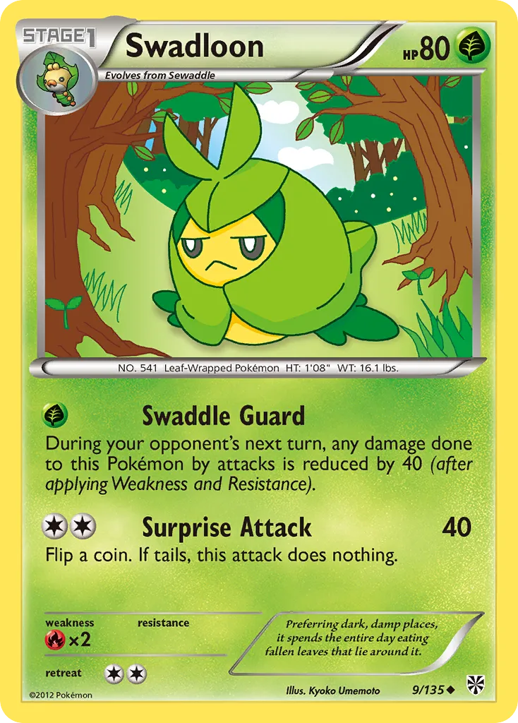 2013 Plasma Storm Swadloon Uncommon #009/135 Uncommon card image