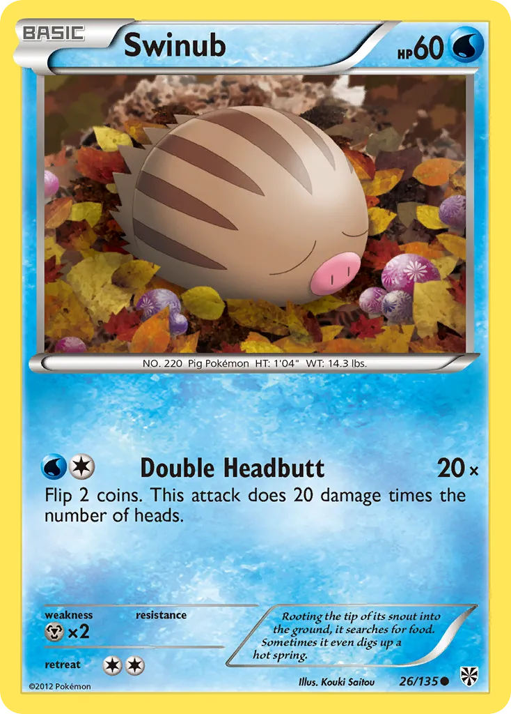 2013 Plasma Storm Swinub Common #026/135 Common card image