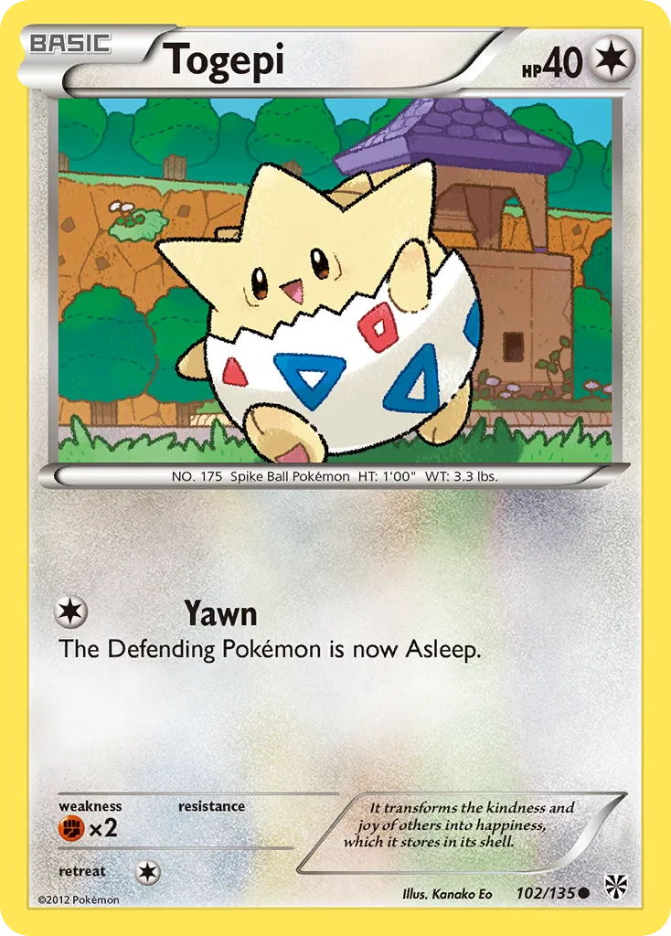 2013 Plasma Storm Togepi #102/135 Common card image