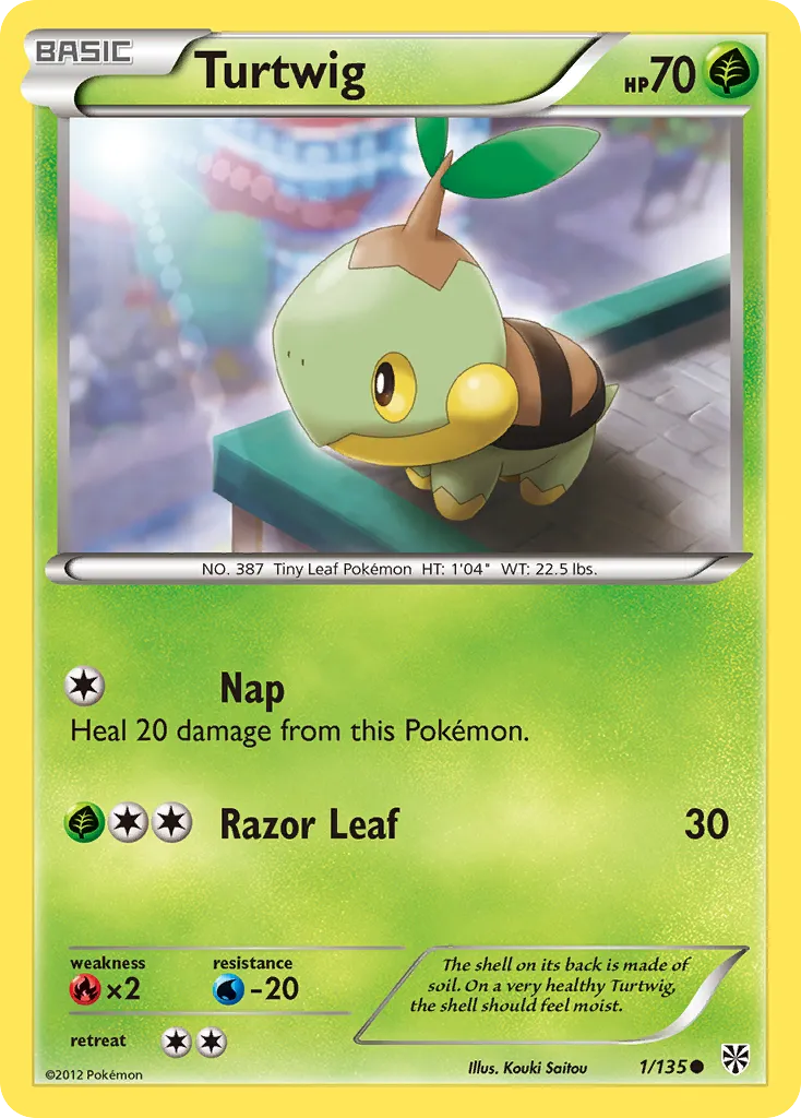 2013 Plasma Storm Turtwig Common #001/135 Common card image