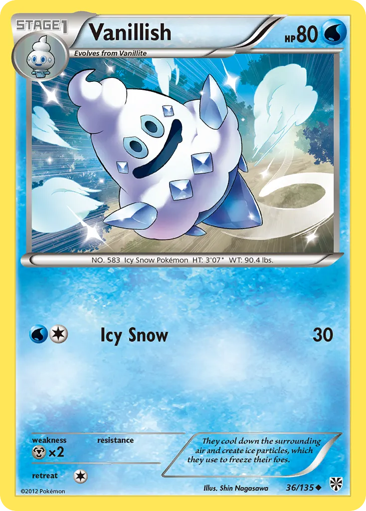 2013 Plasma Storm Vanillish Uncommon #036/135 Uncommon card image