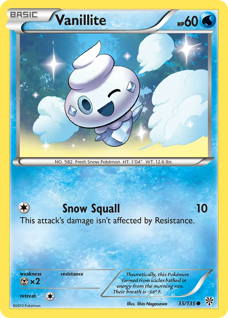 2013 Plasma Storm Vanillite Common #035/135 Common card image