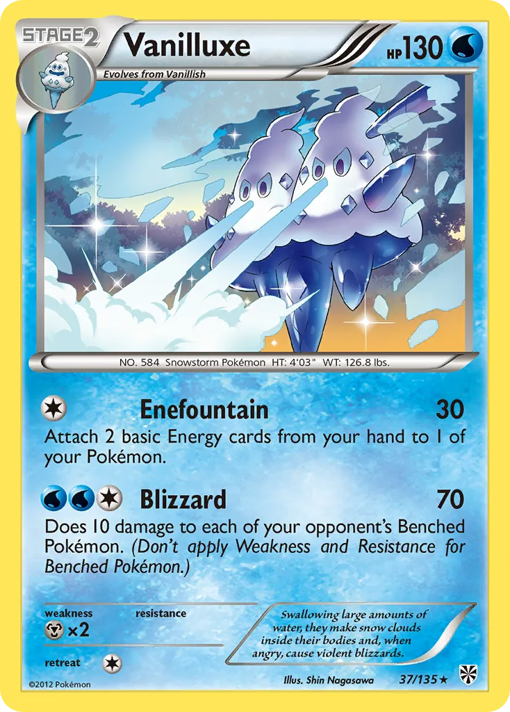 2013 Plasma Storm Vanilluxe Rare #037/135 Rare card image