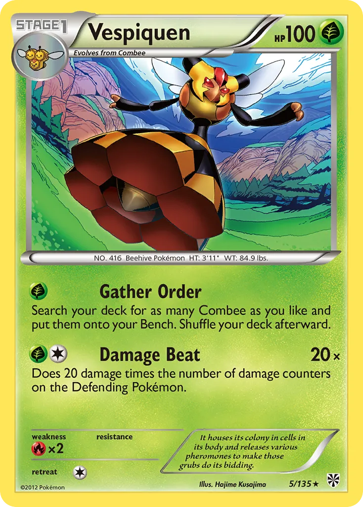 2013 Plasma Storm Vespiquen Rare #005/135 Rare card image