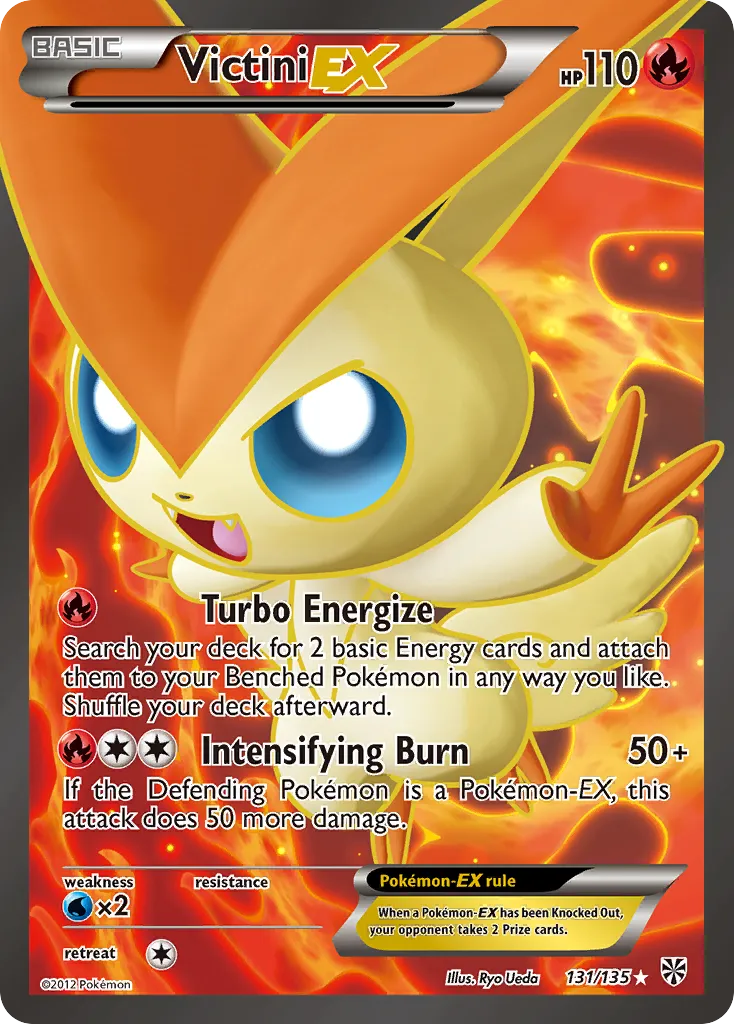2013 Plasma Storm Victini-EX #018/135 Rare Holo EX card image