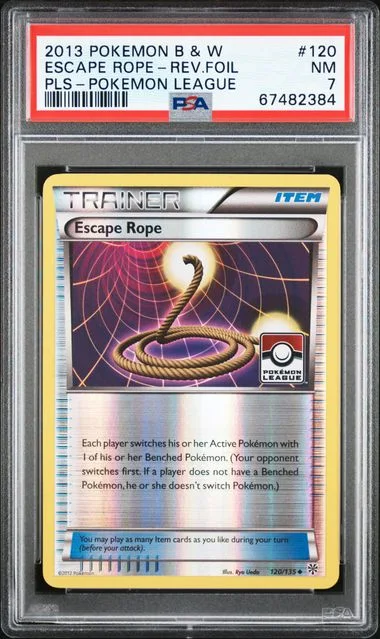 2013 Pokemon Black and White Plasma Storm Pokemon League Reverse Foil Escape Rope #120 card image