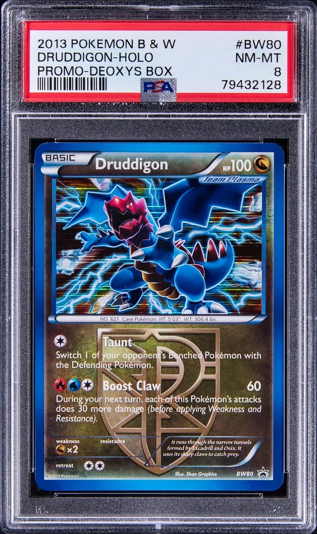 2013 Pokemon Black and White Promo Deoxys Box Rare Holofoil Druddigon #BW80 card image