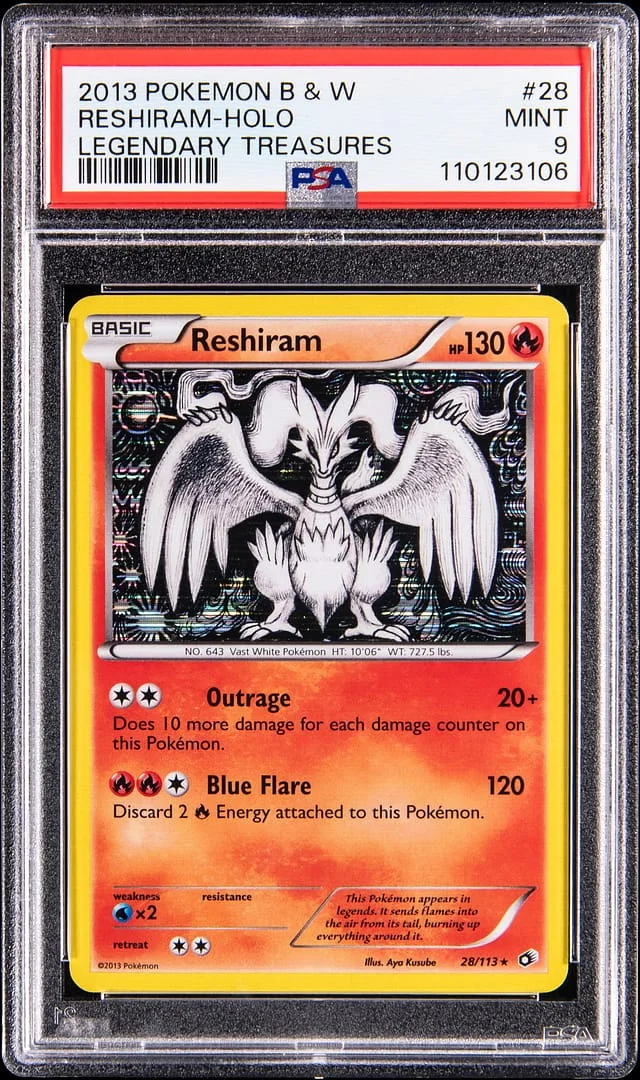 2013 Pokemon Black & White Legendary Treasures Holo Reshiram #28 card image