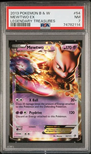 2013 Pokemon Black & White Legendary Treasures Mewtwo Ex #54 card image
