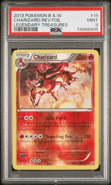 2013 Pokemon Black & White Legendary Treasures Reverse Foil Charizard #19 card image