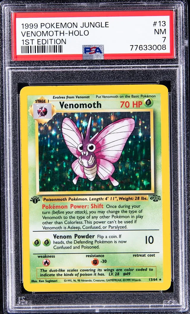 2013 Pokemon Jungle 1st Edition Rare Holofoil Venomoth #13 card image