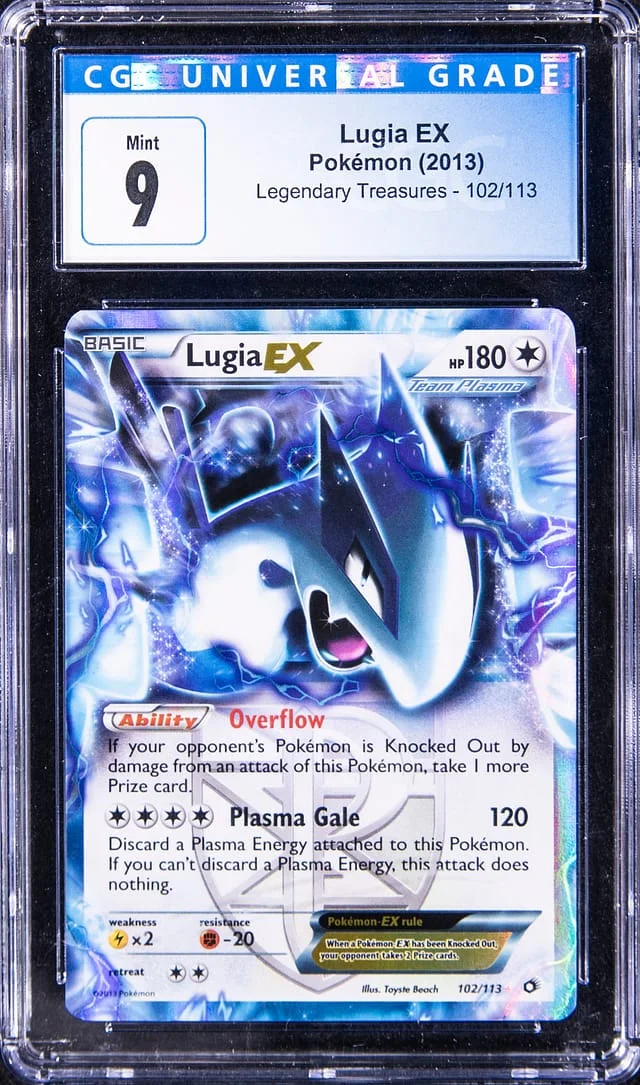 2013 Pokemon Legendary Treasures Full Art Holofoil Lugia EX #102 card image