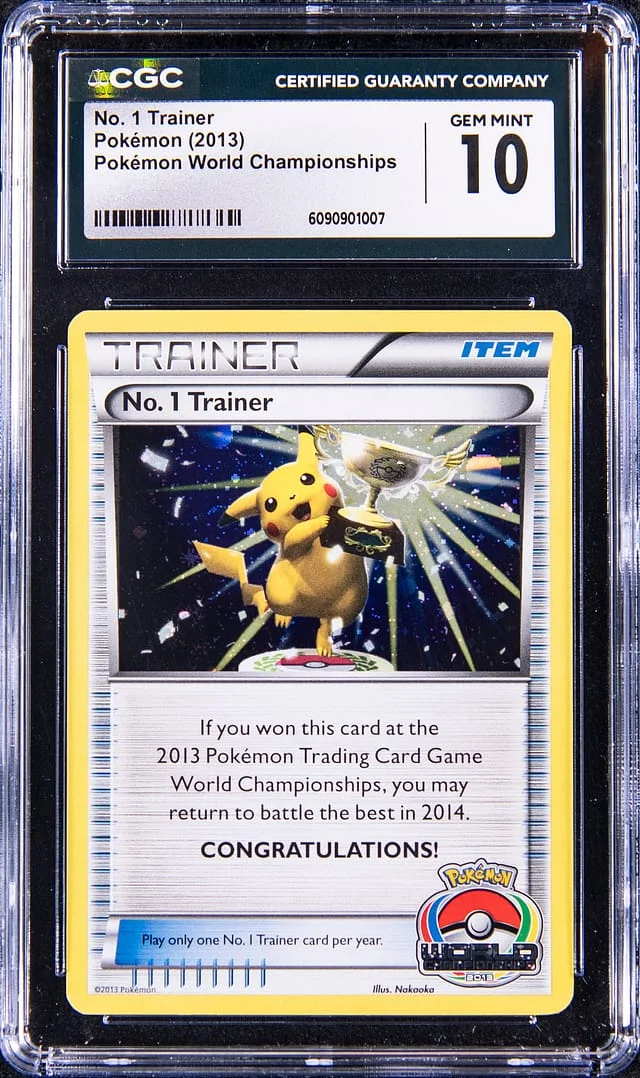 2013 Pokemon World Championships No. Trainer Pikachu Trophy #1 card image