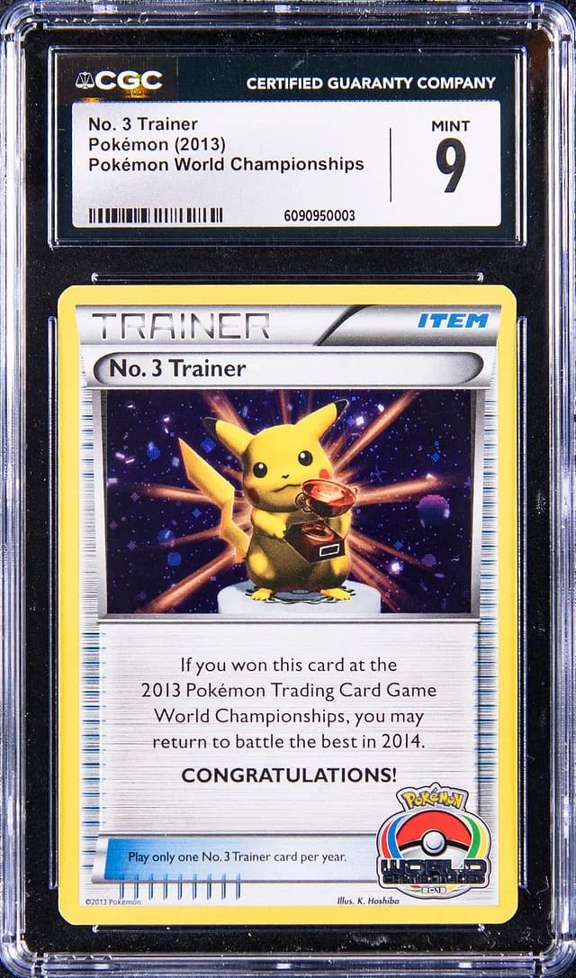 2013 Pokemon World Championships No. Trainer Pikachu Trophy #3 card image