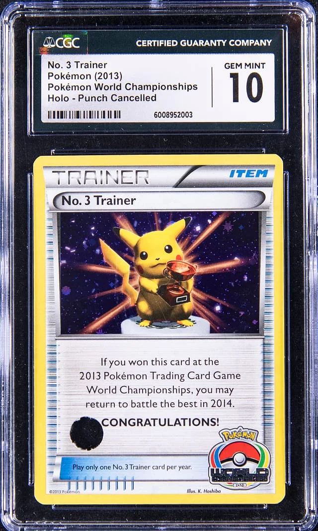 2013 Pokemon World Championships No. Trainer Pikachu Trophy Card, Punch Cancelled #3 card image