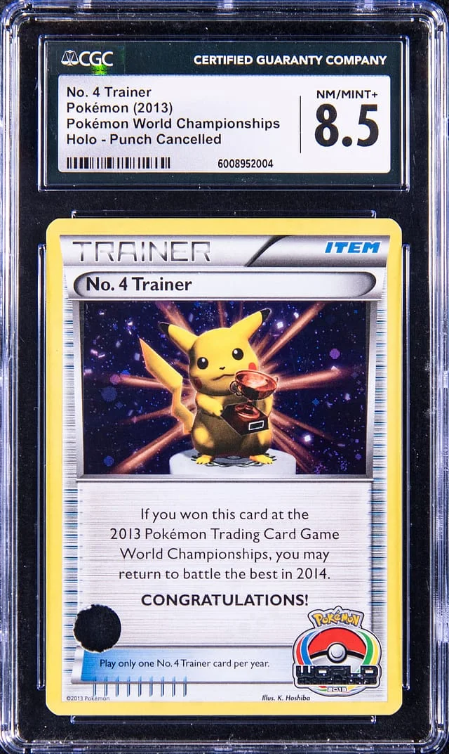 2013 Pokemon World Championships No. Trainer Pikachu Trophy Card, Punch Cancelled #4 card image