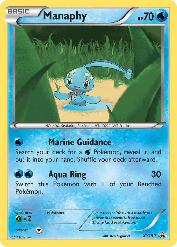 2013 XY Black Star Promos Manaphy #XY190 card image