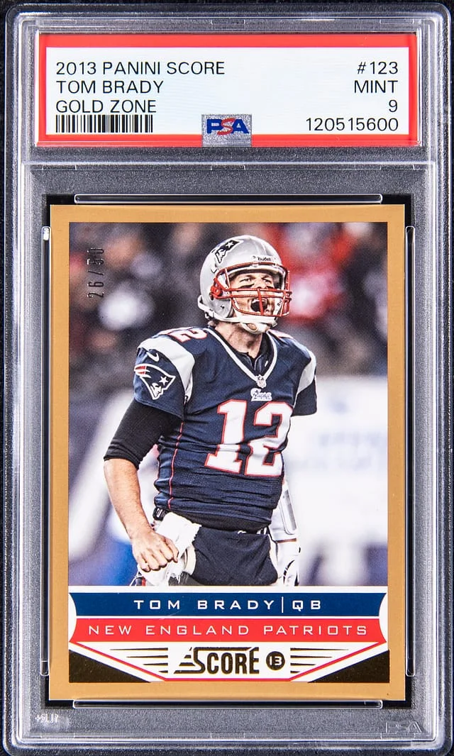 2013 Score Tom Brady Gold Zone #123 card image