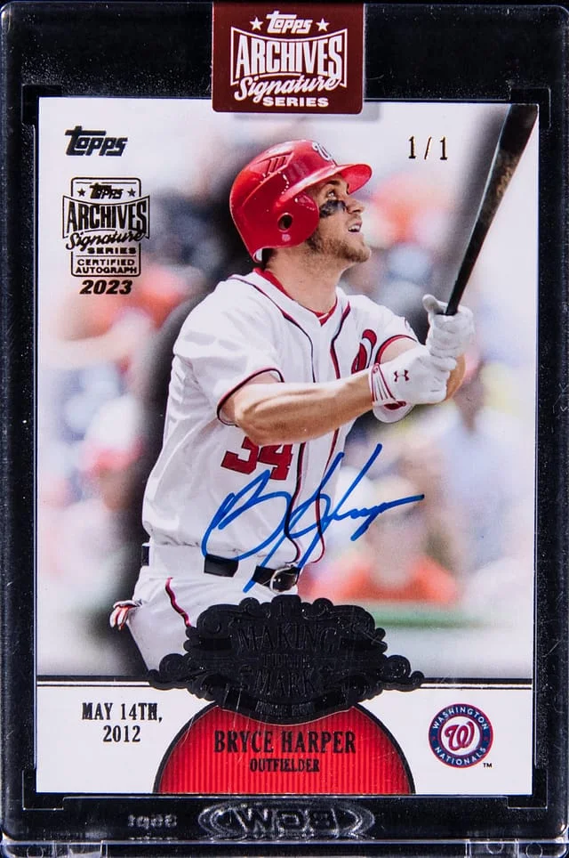 2013 Topps Archives Signature Series Bryce Harper Making Their Mark Autograph #MM-19 card image