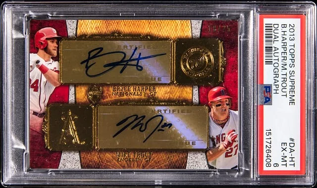 2013 Topps Bryce Harper/Mike Trout Supreme Dual Autograph #DA-HT card image