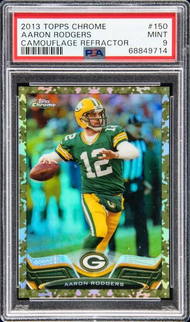 2013 Topps Chrome Aaron Rodgers Camouflage Refractor #150 card image