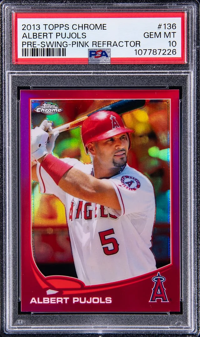2013 Topps Chrome Albert Pujols Pink Refractor #136 card image